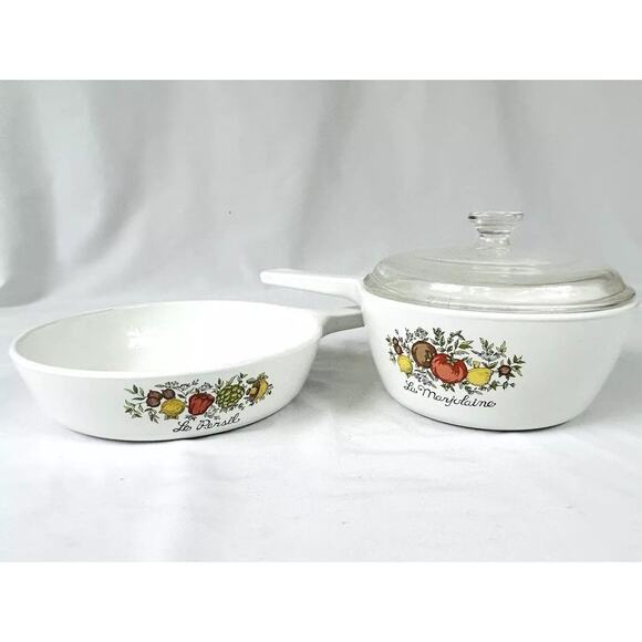 Corningware Other - Corning Ware Spice Of Life Set of 2 Pans & 1 Lid USA P-82 P-83